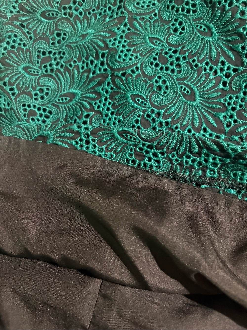 LOFT Teal Lace Overlay Pencil Skirt - Picture 7 of 9